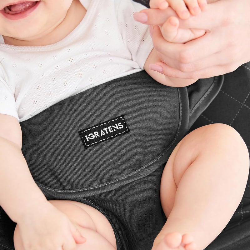 iGRATENS Fabric Seat for Bouncer - Baby Bjorn Bouncer Cover Compatible with Balance Soft & Bliss Model, 100% Cotton, Skin -Friendly, Machine Washable, Black - Image 5